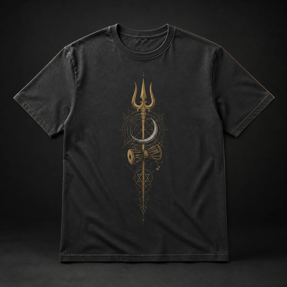 Trishul and Damaru Shiva T-shirt concept
